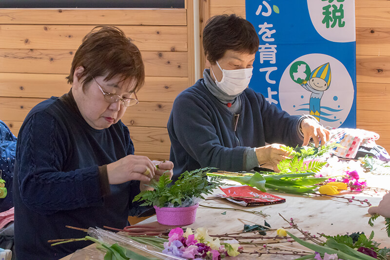 森のフラワーアレンジメント 土岐高山城跡の森 「里山わいわい広場」