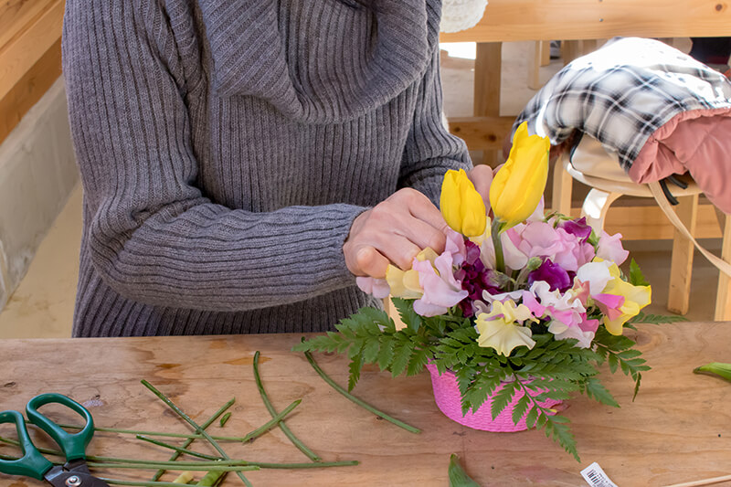 森のフラワーアレンジメント 土岐高山城跡の森 「里山わいわい広場」
