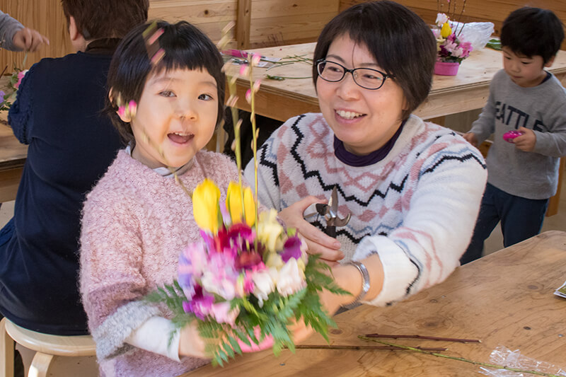 森のフラワーアレンジメント 土岐高山城跡の森 「里山わいわい広場」